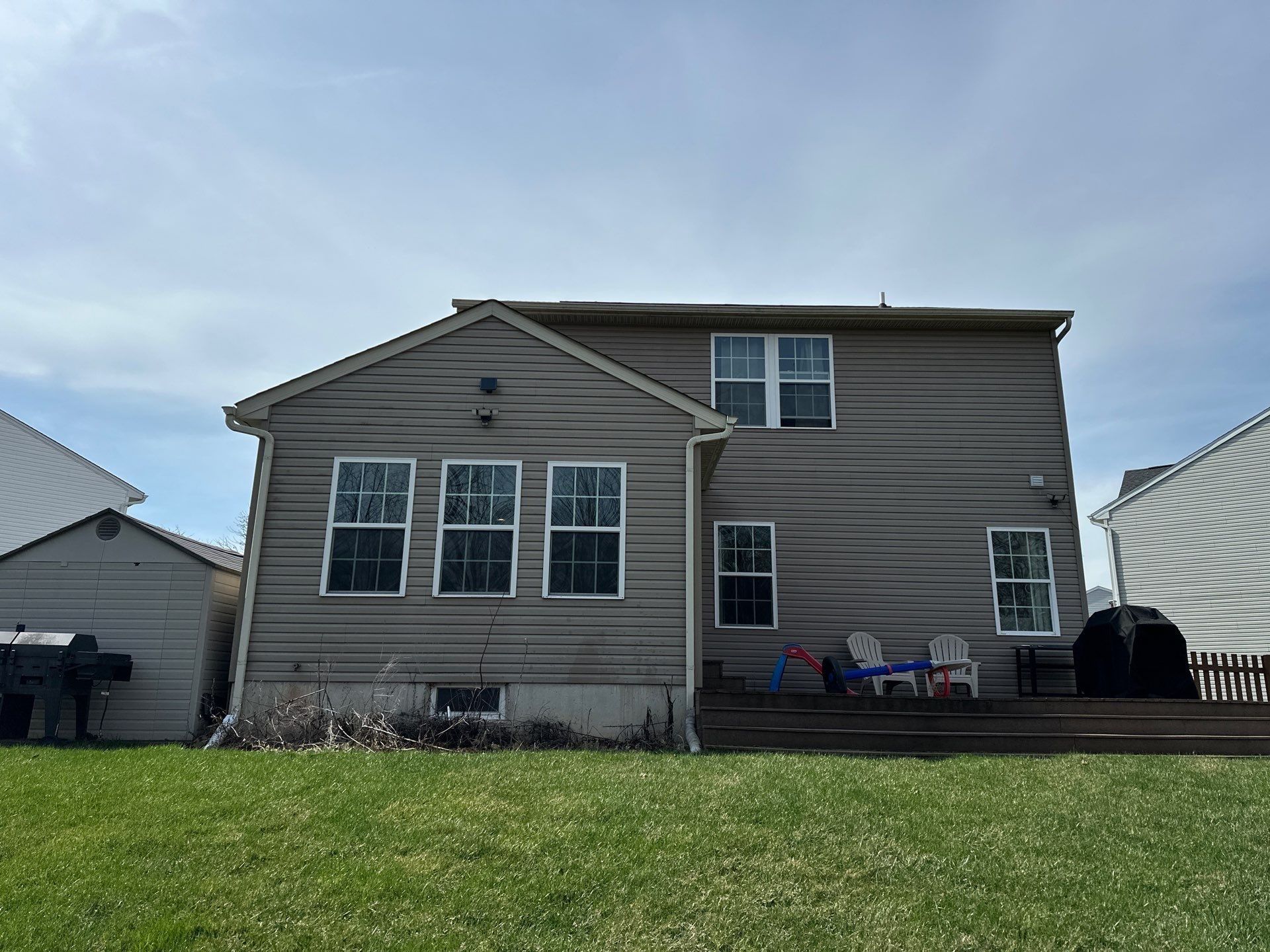 Rear elevation and back patio