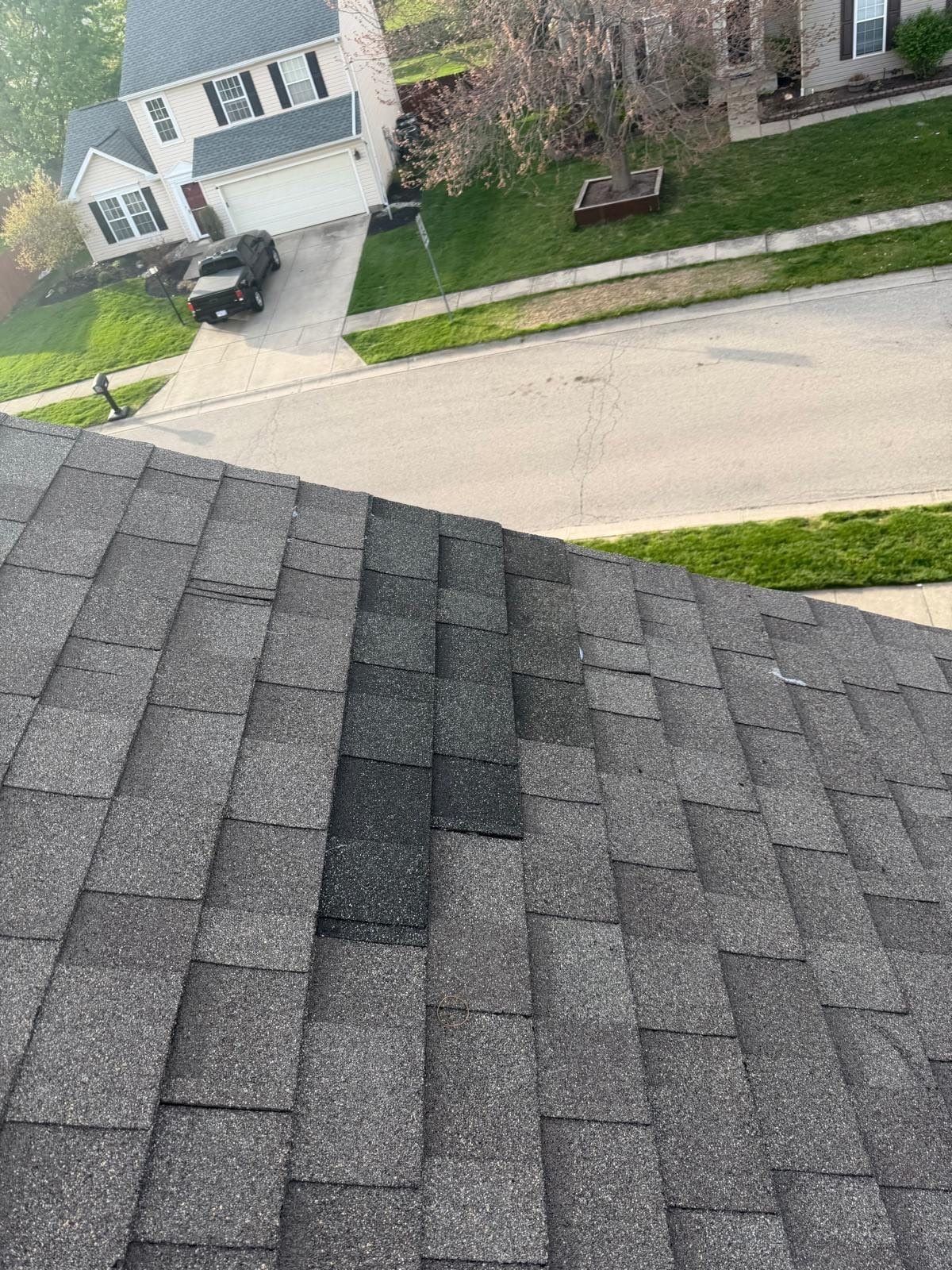 Repaired section along the plane