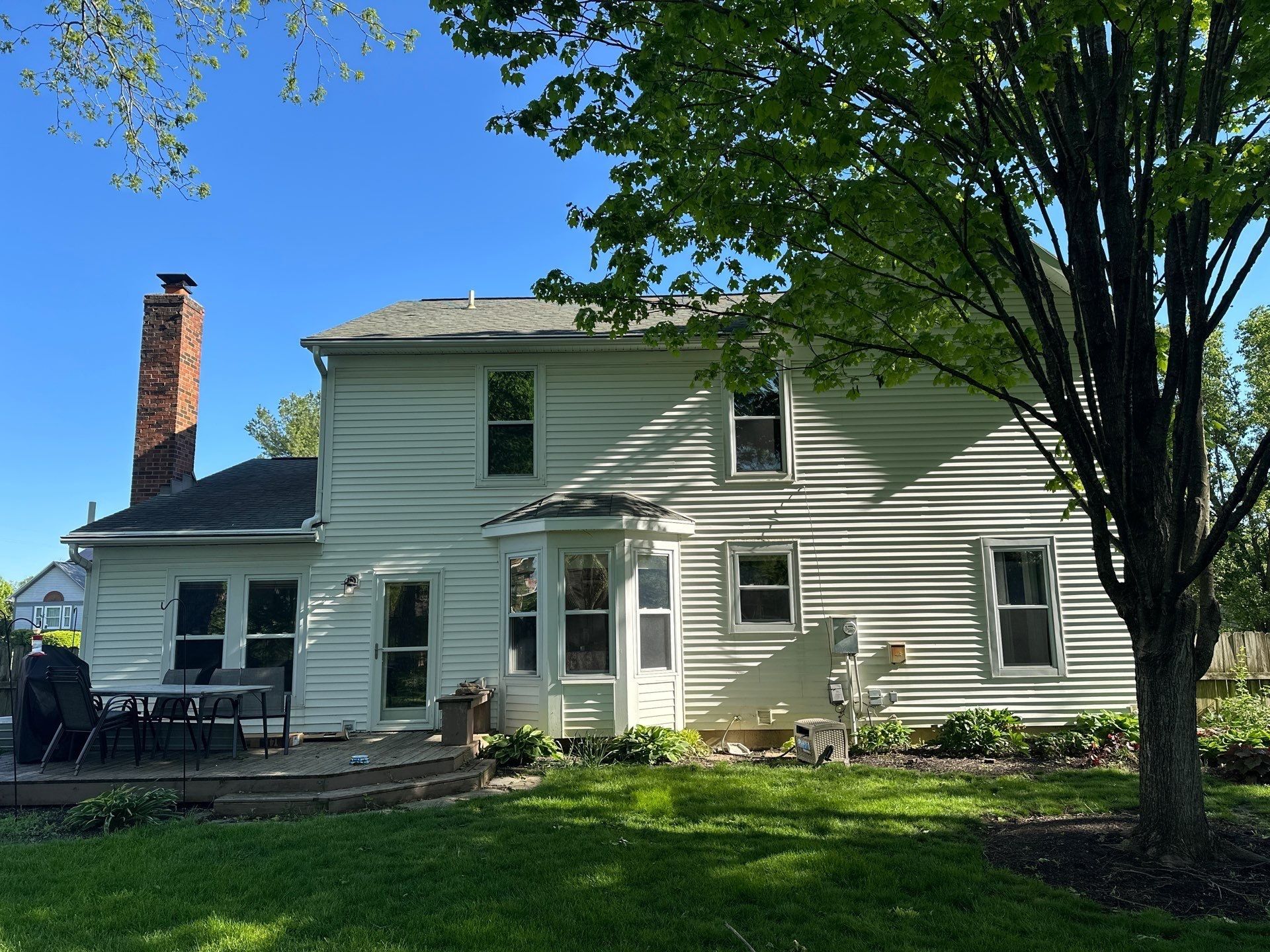 Rear elevation from under the maple