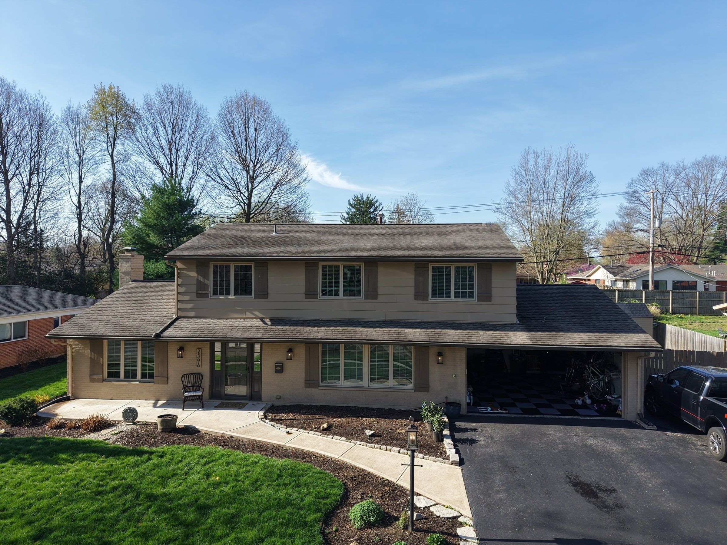 Two-story house from the air