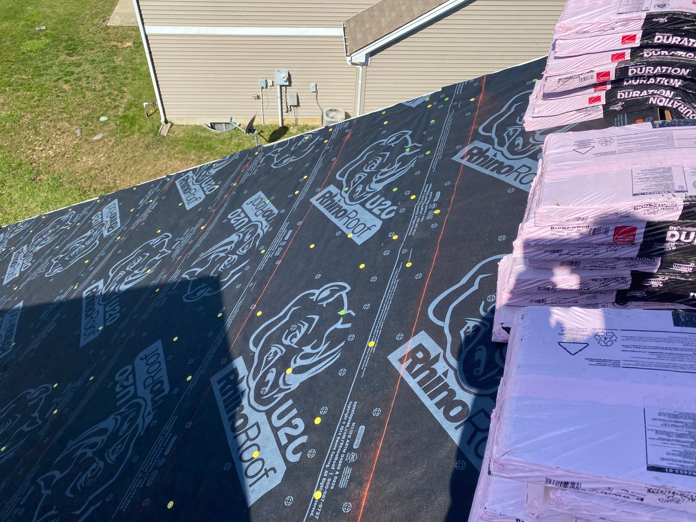 RhinoRoof U20 and an orange chalk line