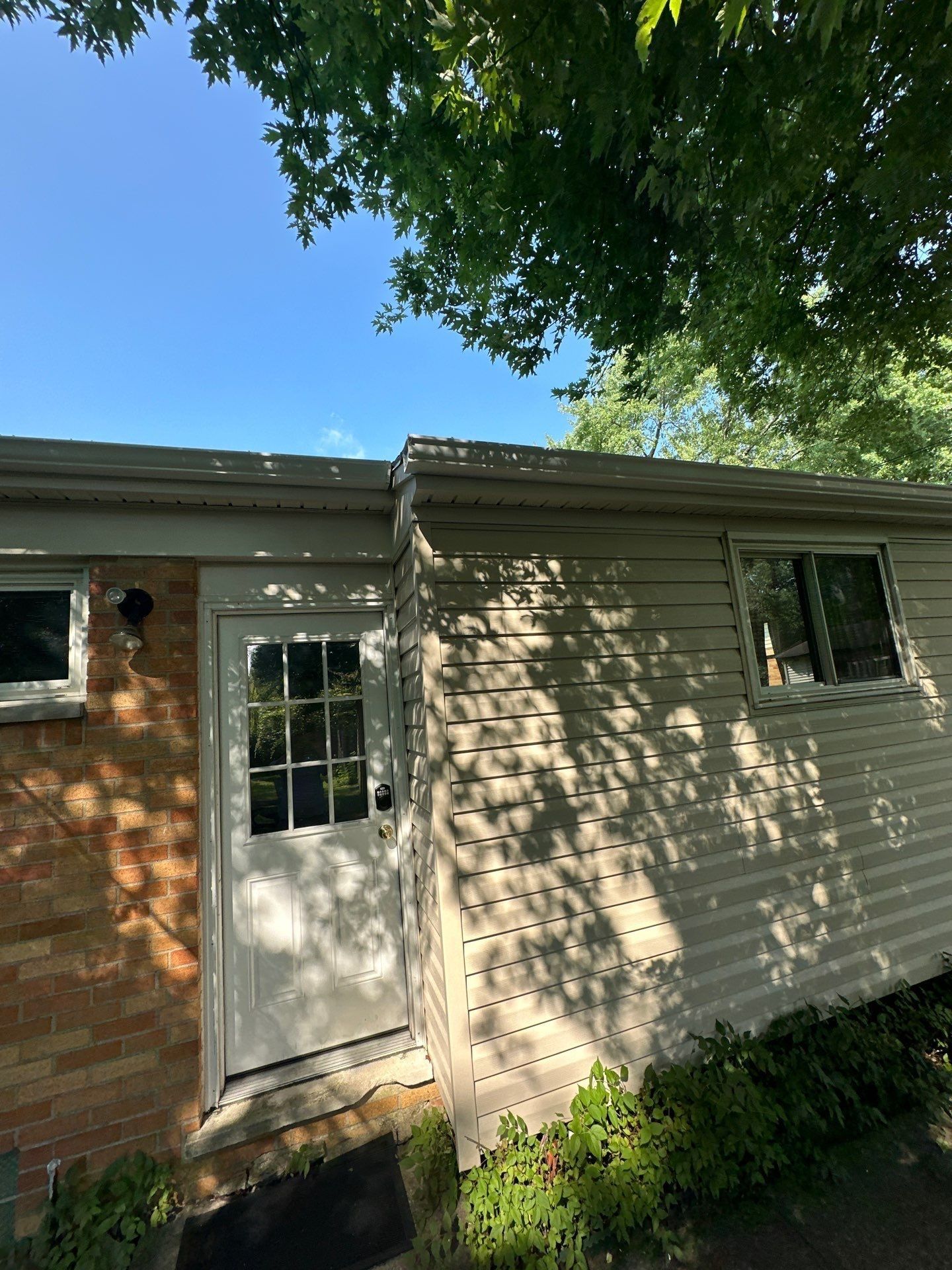 Side of the house, gutter and downspout