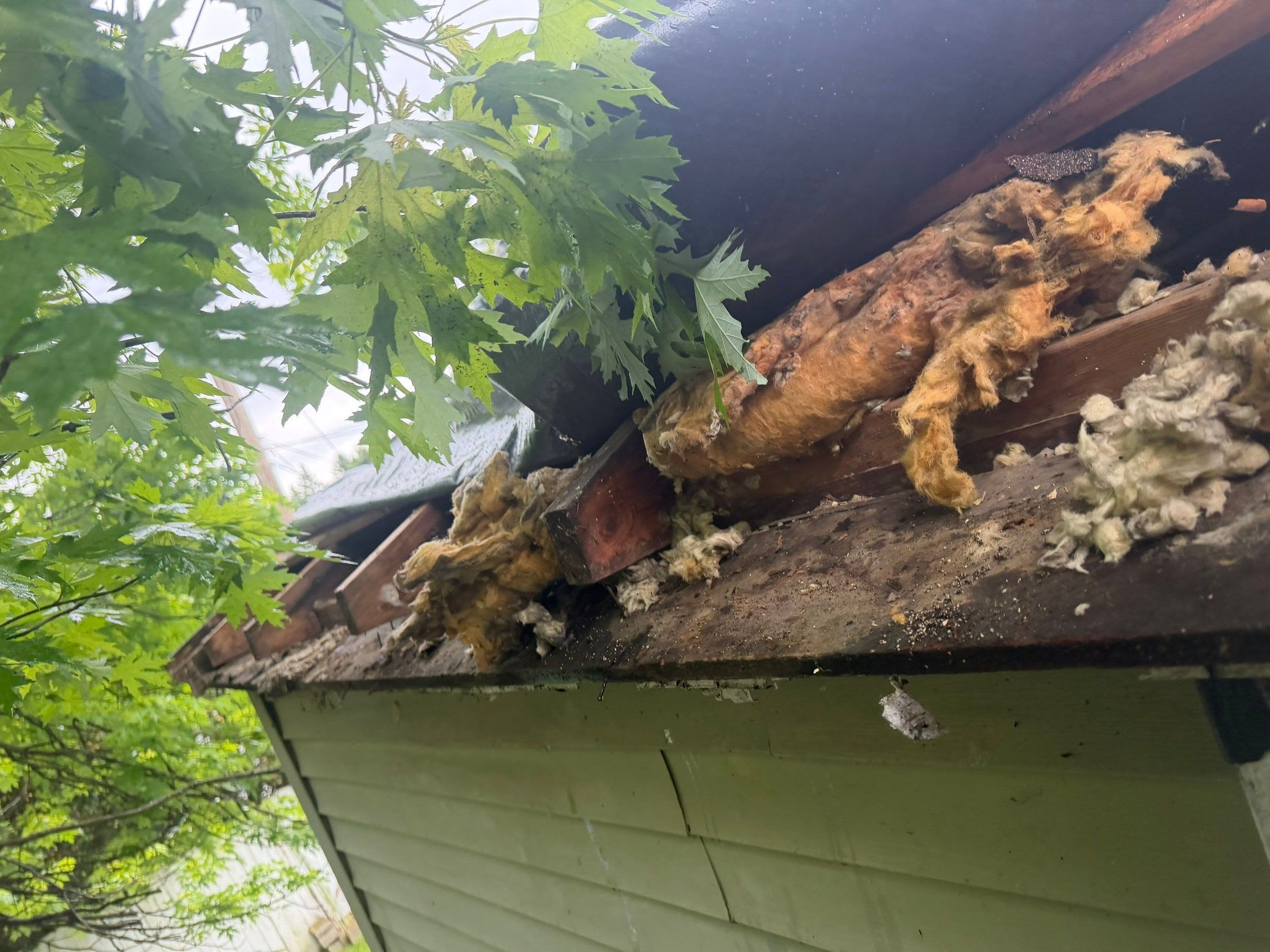 Insulation at the open rafter ends