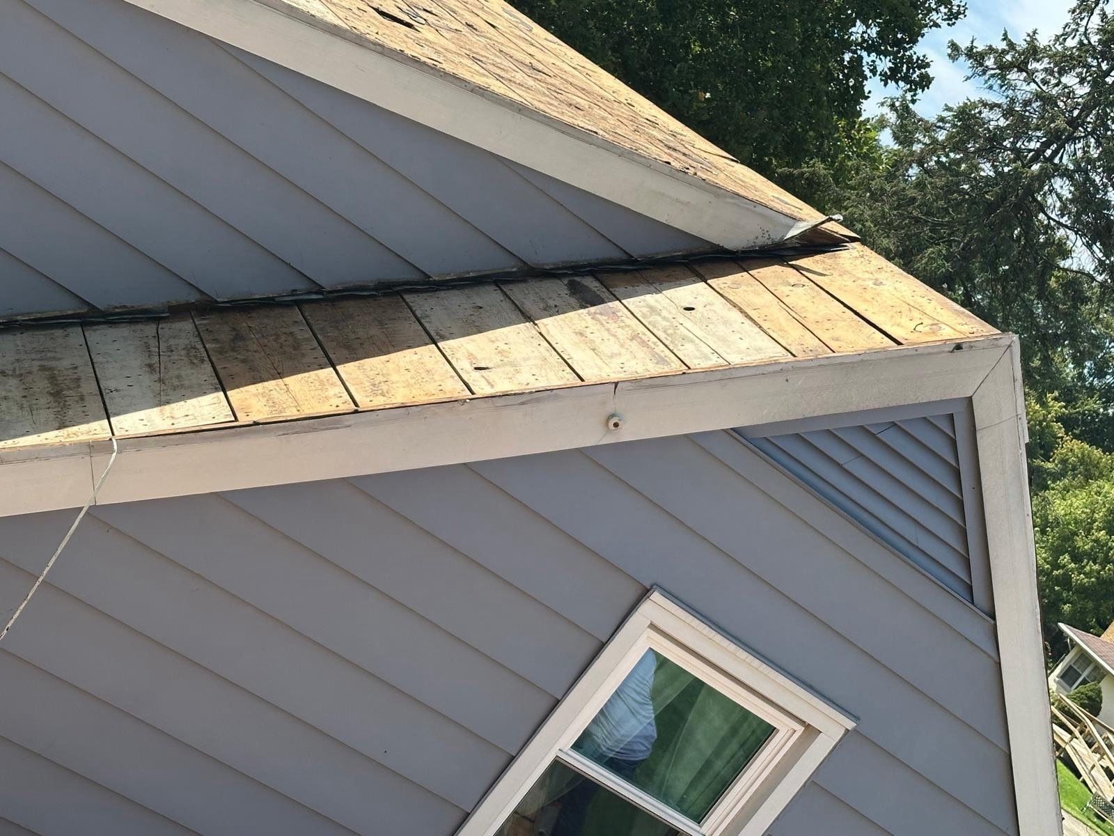 The bare deck along the dormer wall, Beavercreek, Ohio.