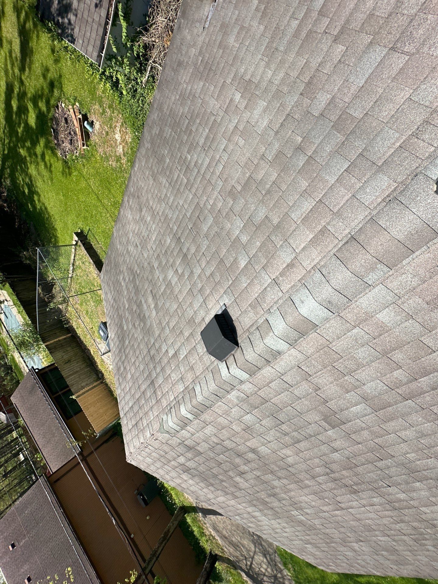 Original shingles at the hip