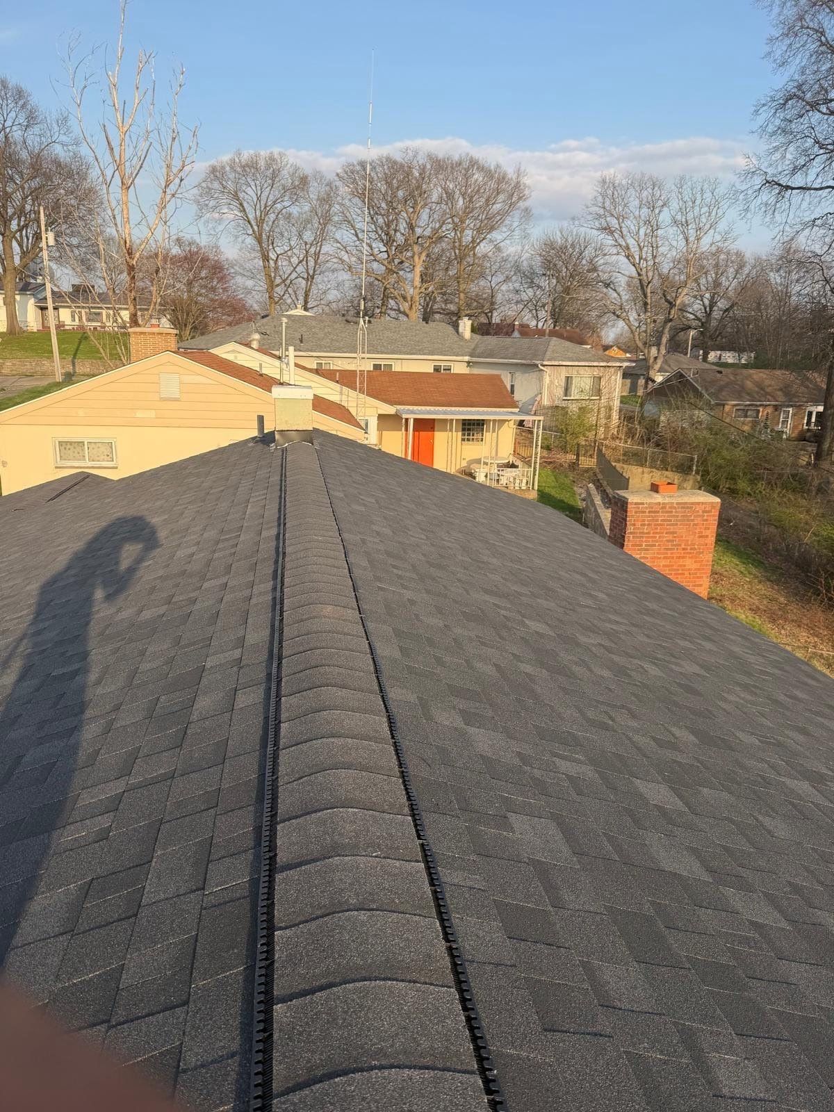 The finished ridge in the evening light, Dayton, Ohio.