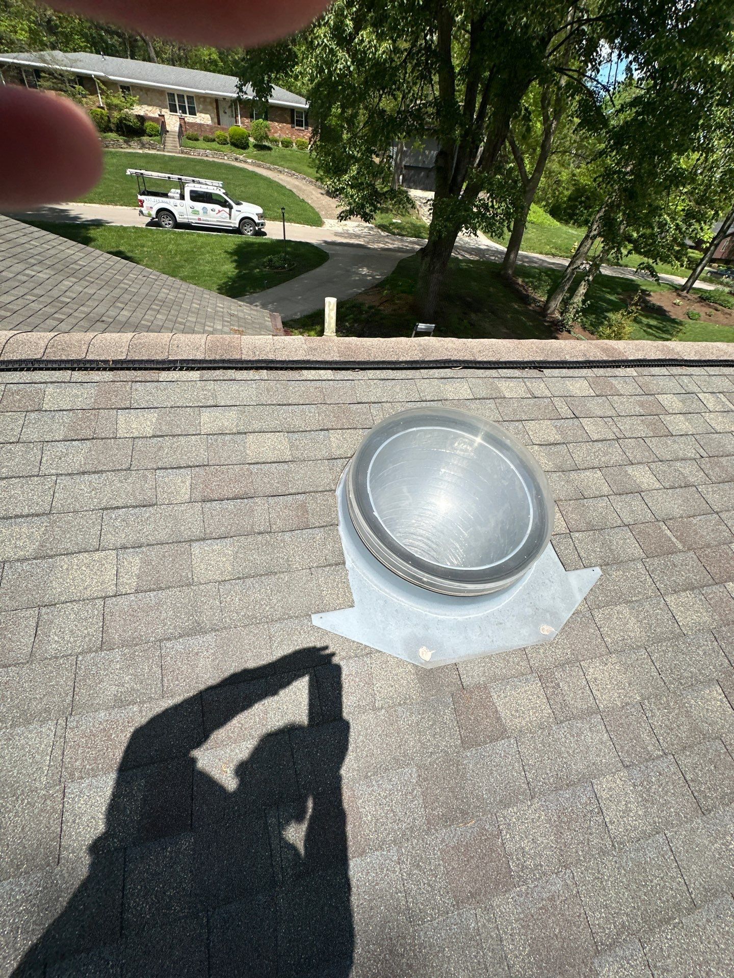 Domed skylight and the work van