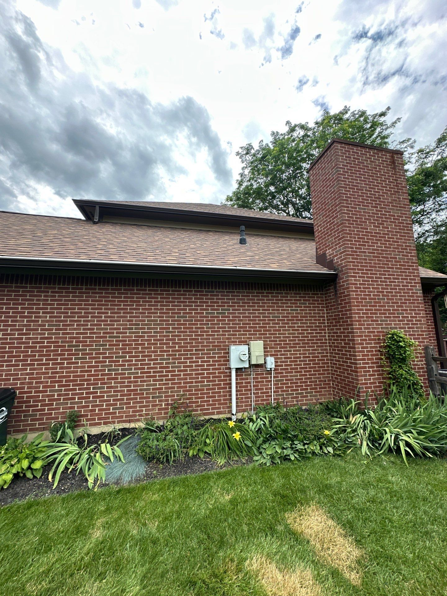 End wall, chimney and eave gutter