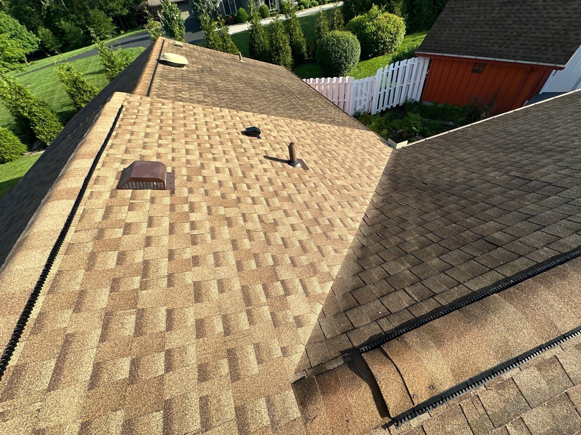 Roof vent and pipe through shingles