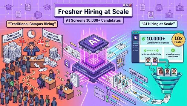 Fresher Hiring at Scale: How AI Agencies Screen 10,000+ Campus Candidates