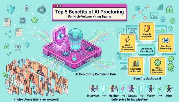 Top 5 Benefits of AI Proctoring for High-Volume Hiring Teams