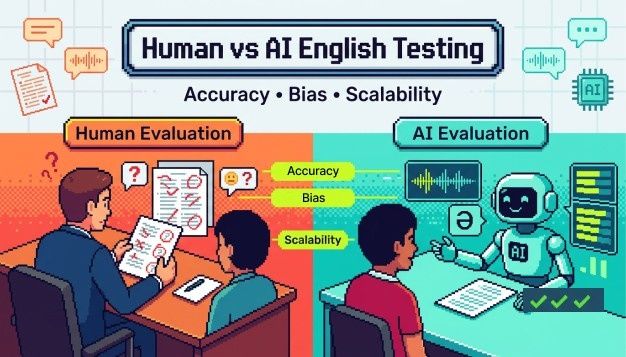 Human vs AI English: An English Proficiency Test Guideline in Hiring for Accuracy, Bias & Scalability Compared