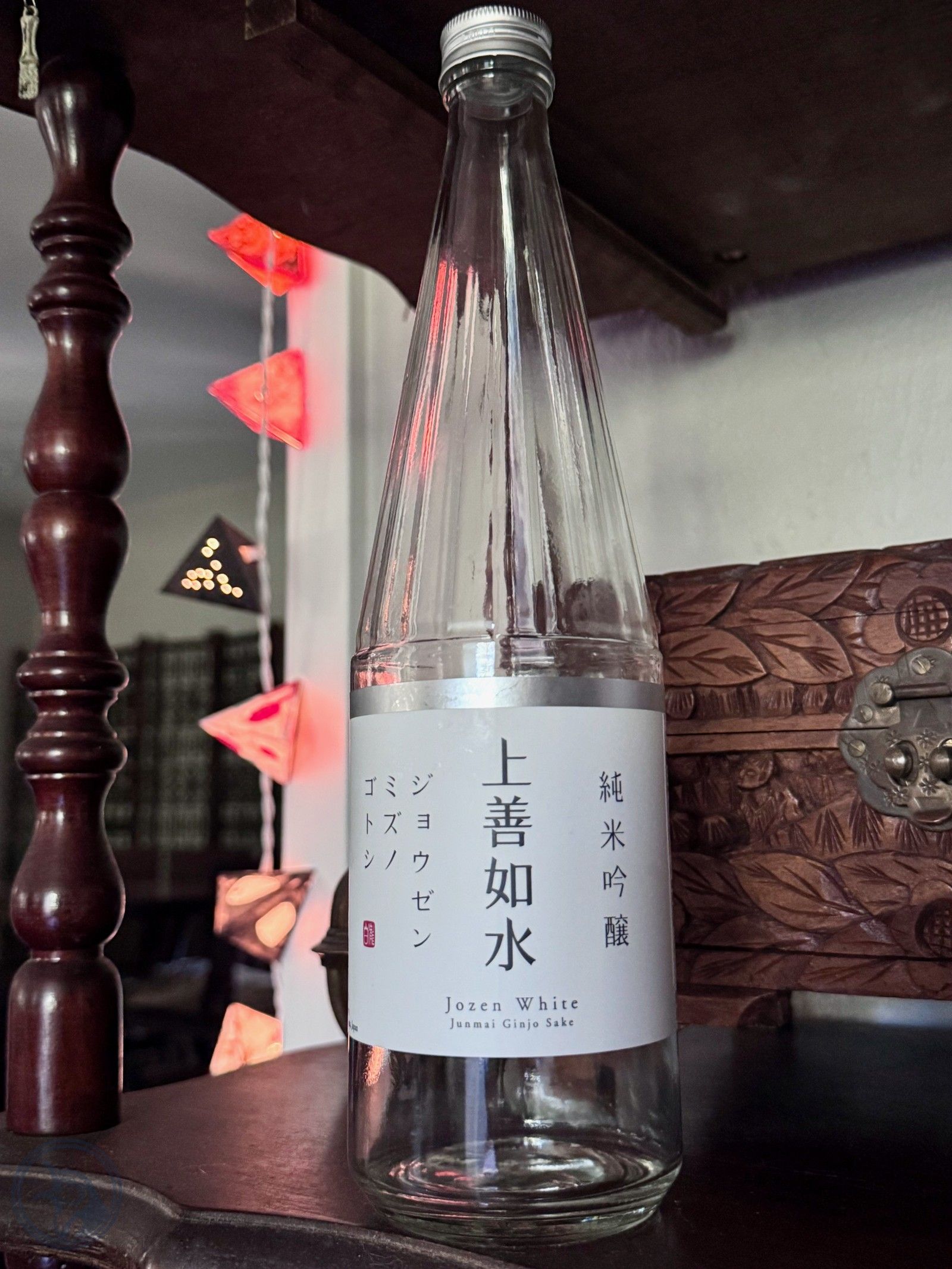 Shirataki Jozen White Junmai Ginjo sake bottle
