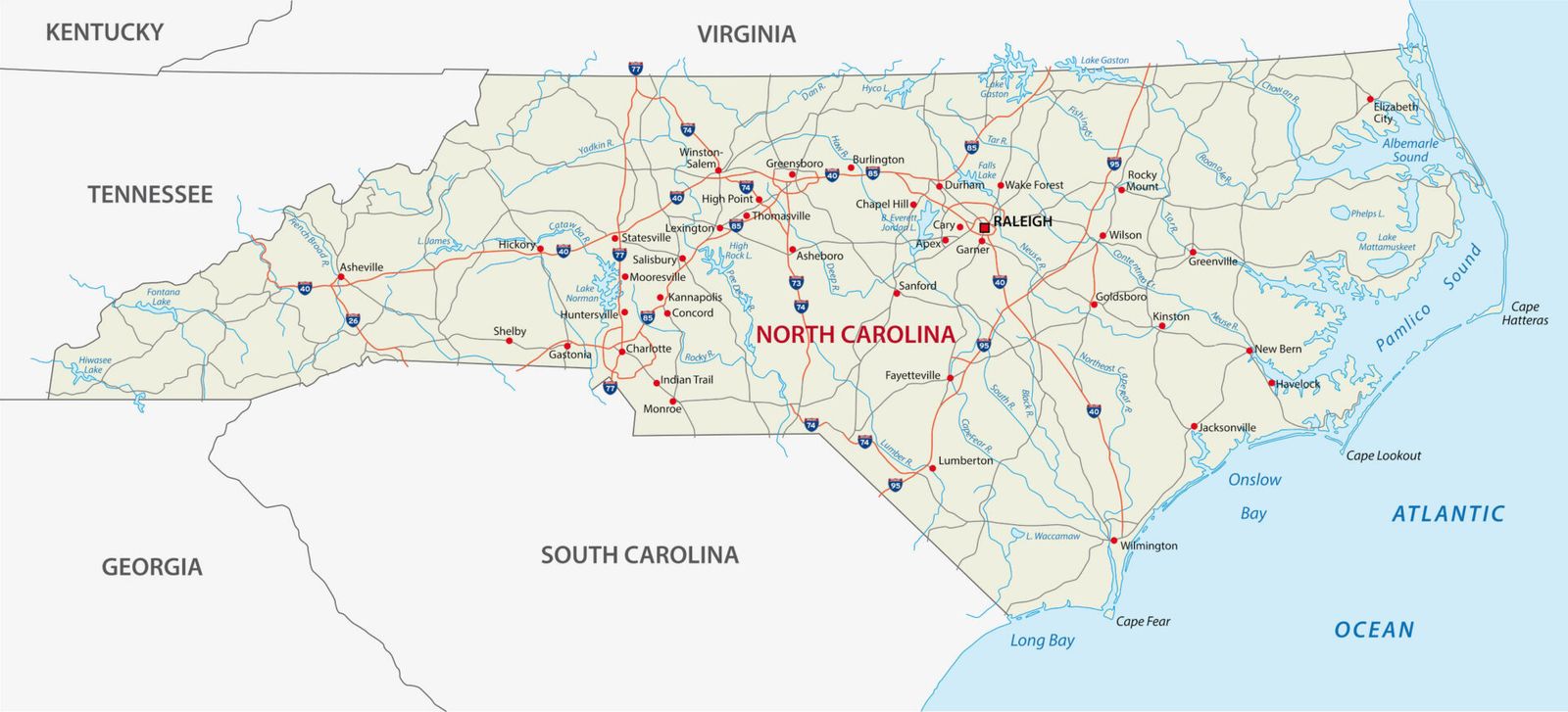 North Carolina map