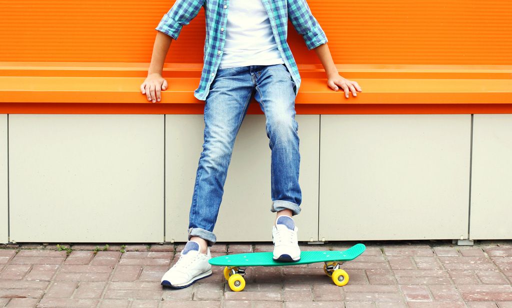 Child on skateboard