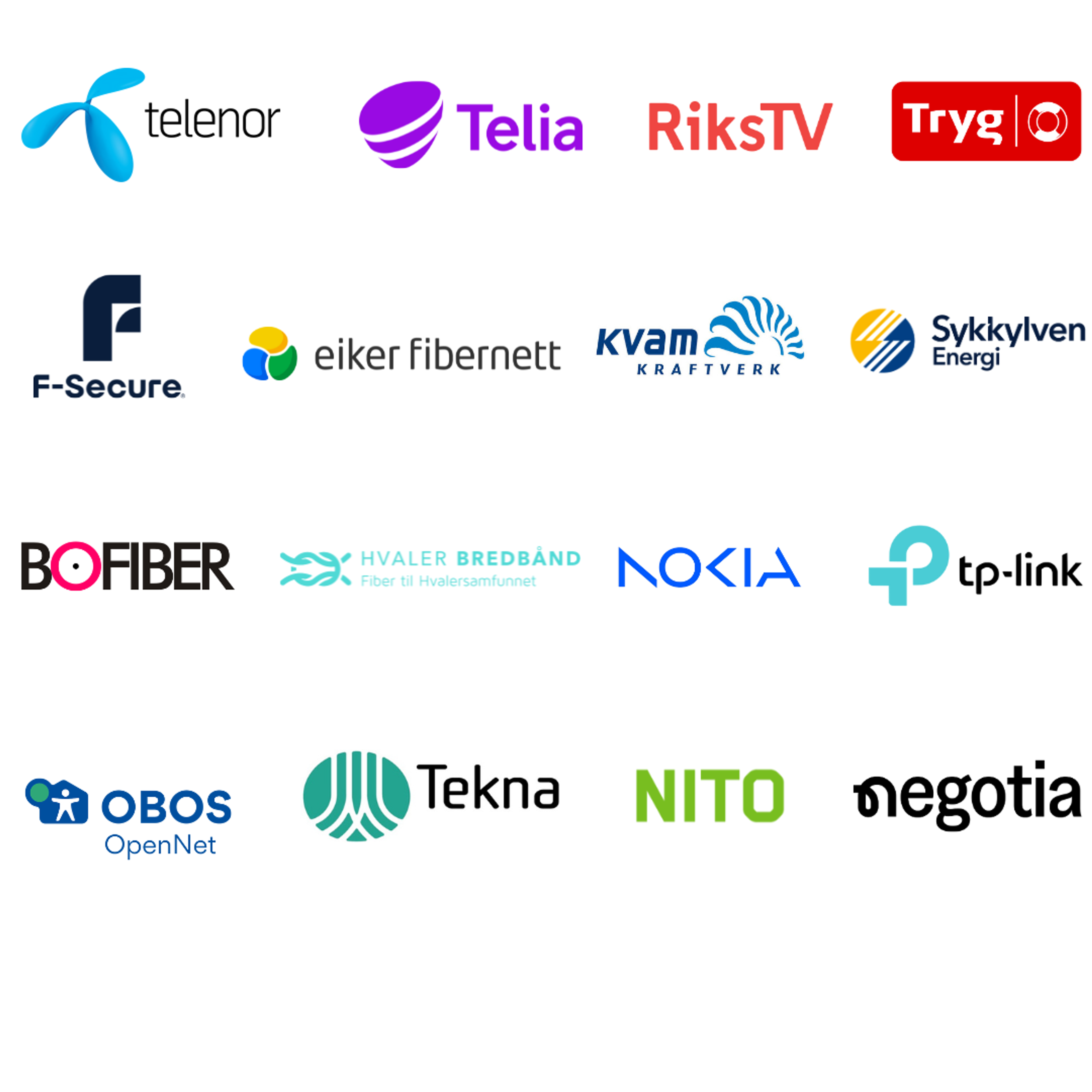 Oversikt over NextGenTels samarbeidspartnere