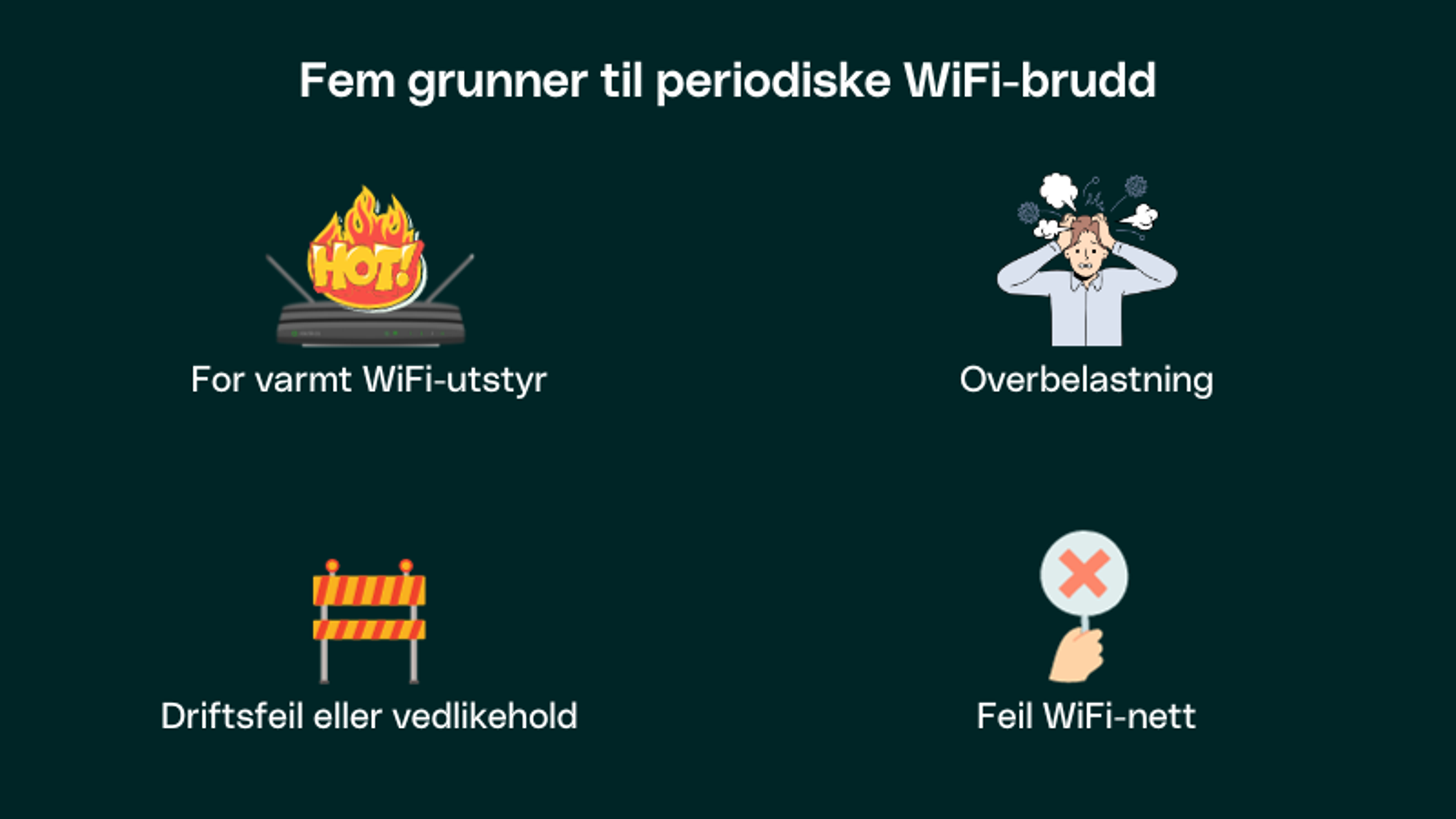 Fem grunner til periodiske WiFi-brudd.