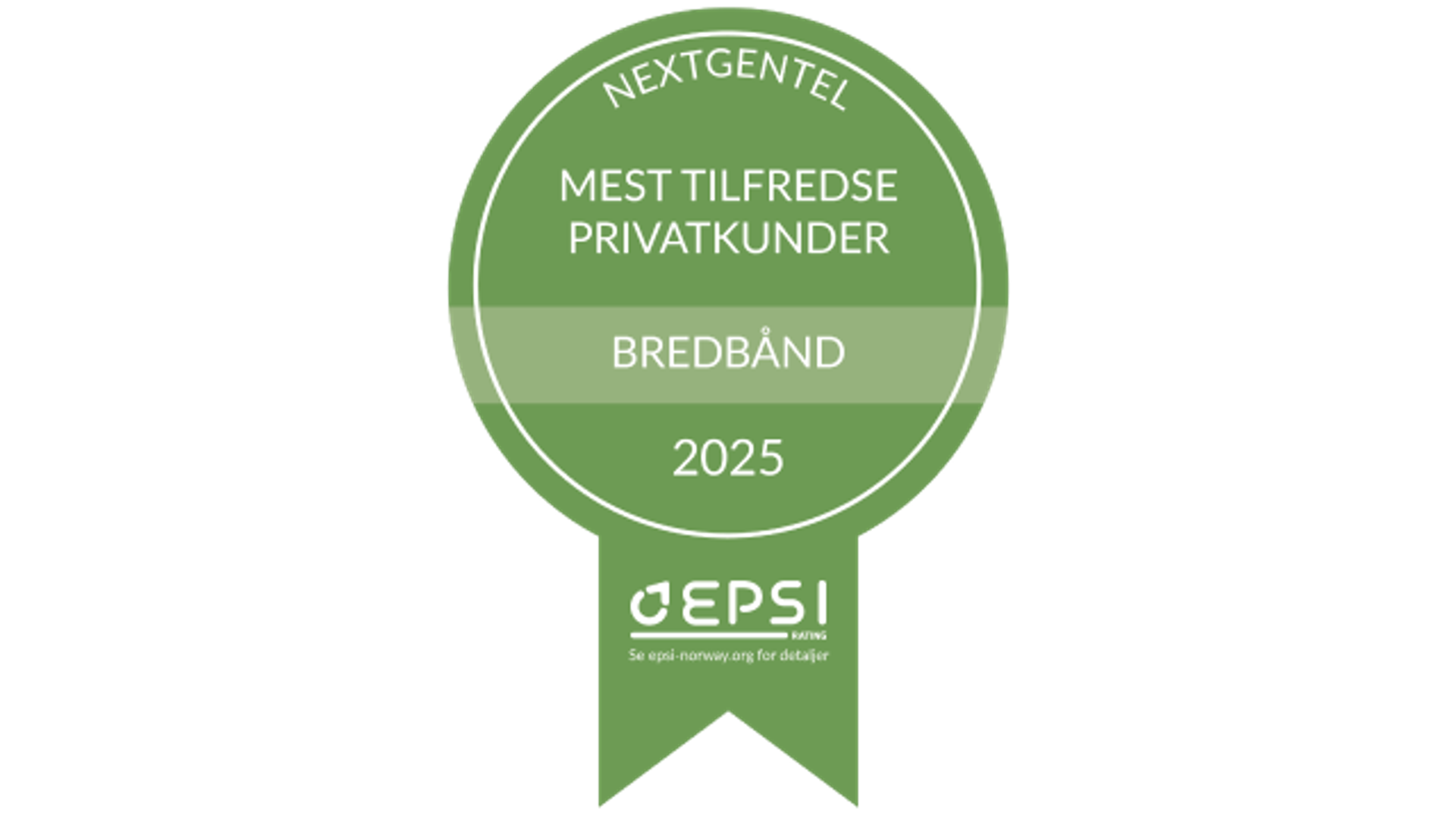 EPSI kåring badge som viser mest tilfredse privatkunder
