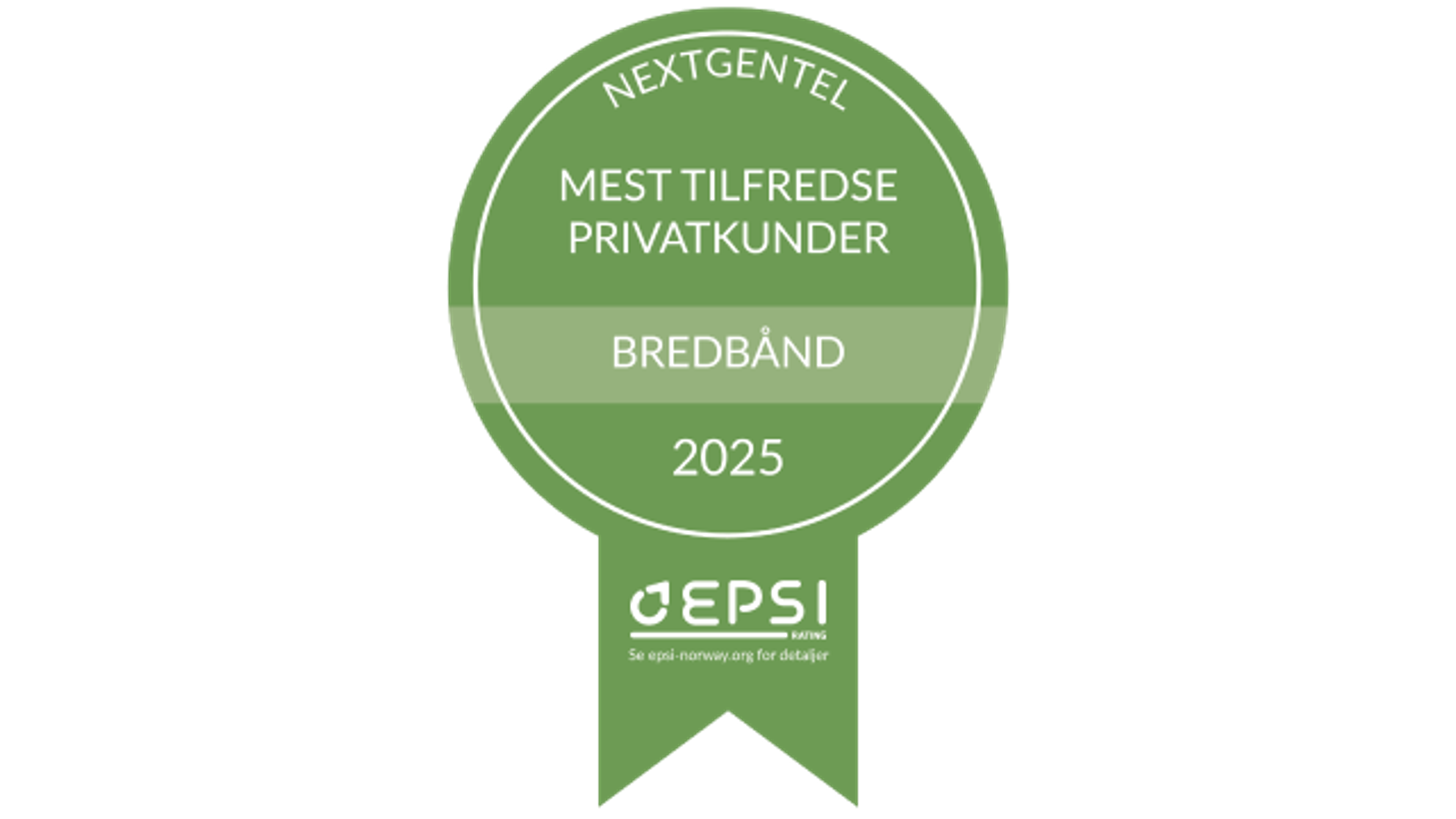 EPSI kåring badge som viser mest tilfredse privatkunder