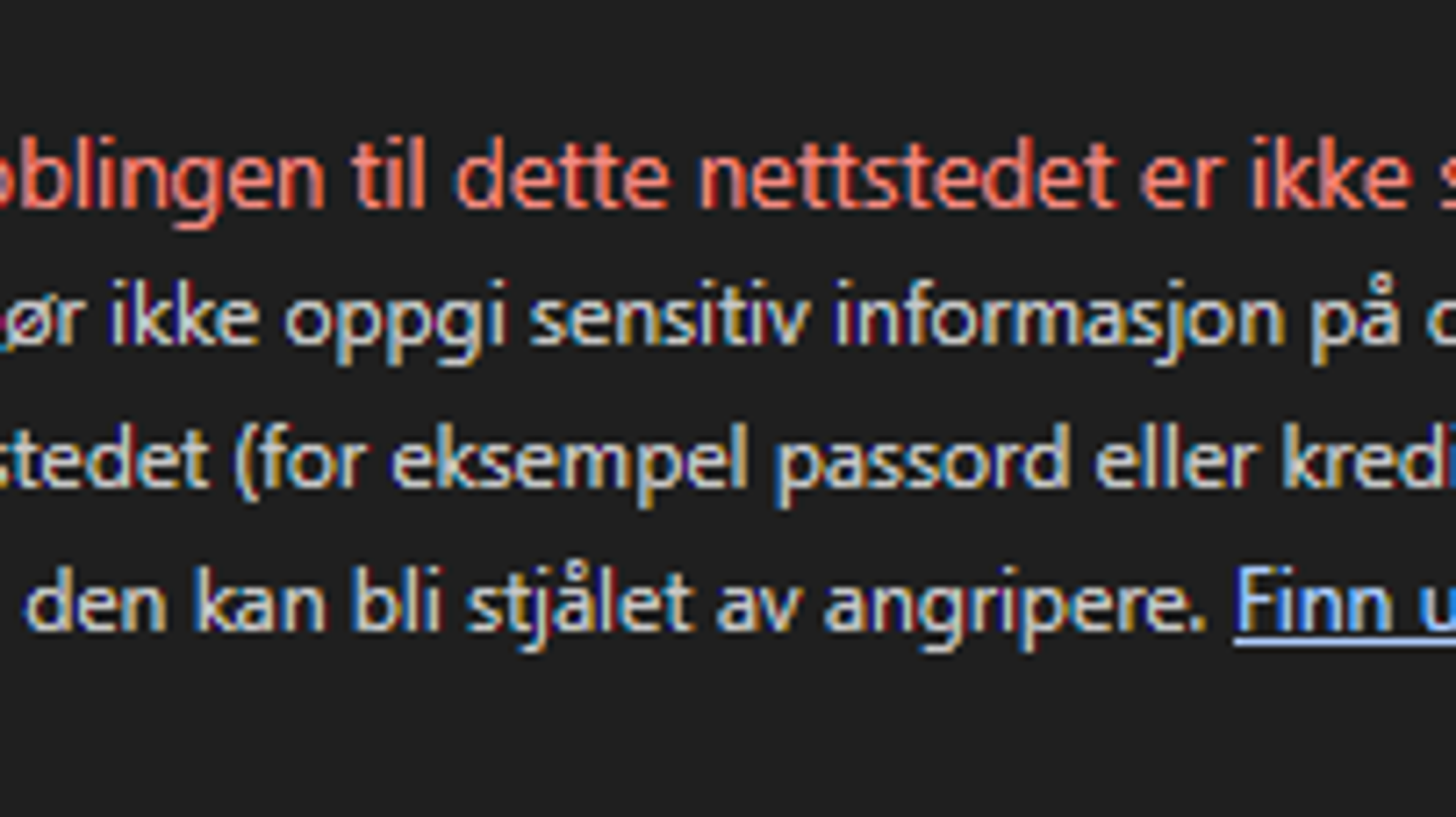 Tilkoblingen til dette nettstedet er ikke sikker.