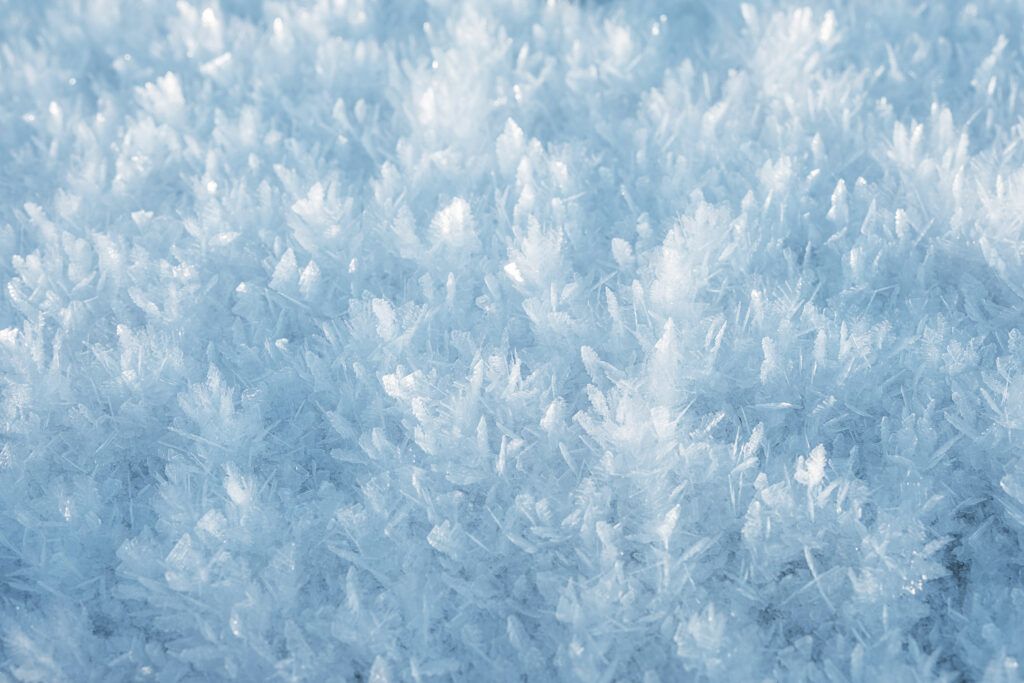 Extreme close-up of beautiful ice crystals