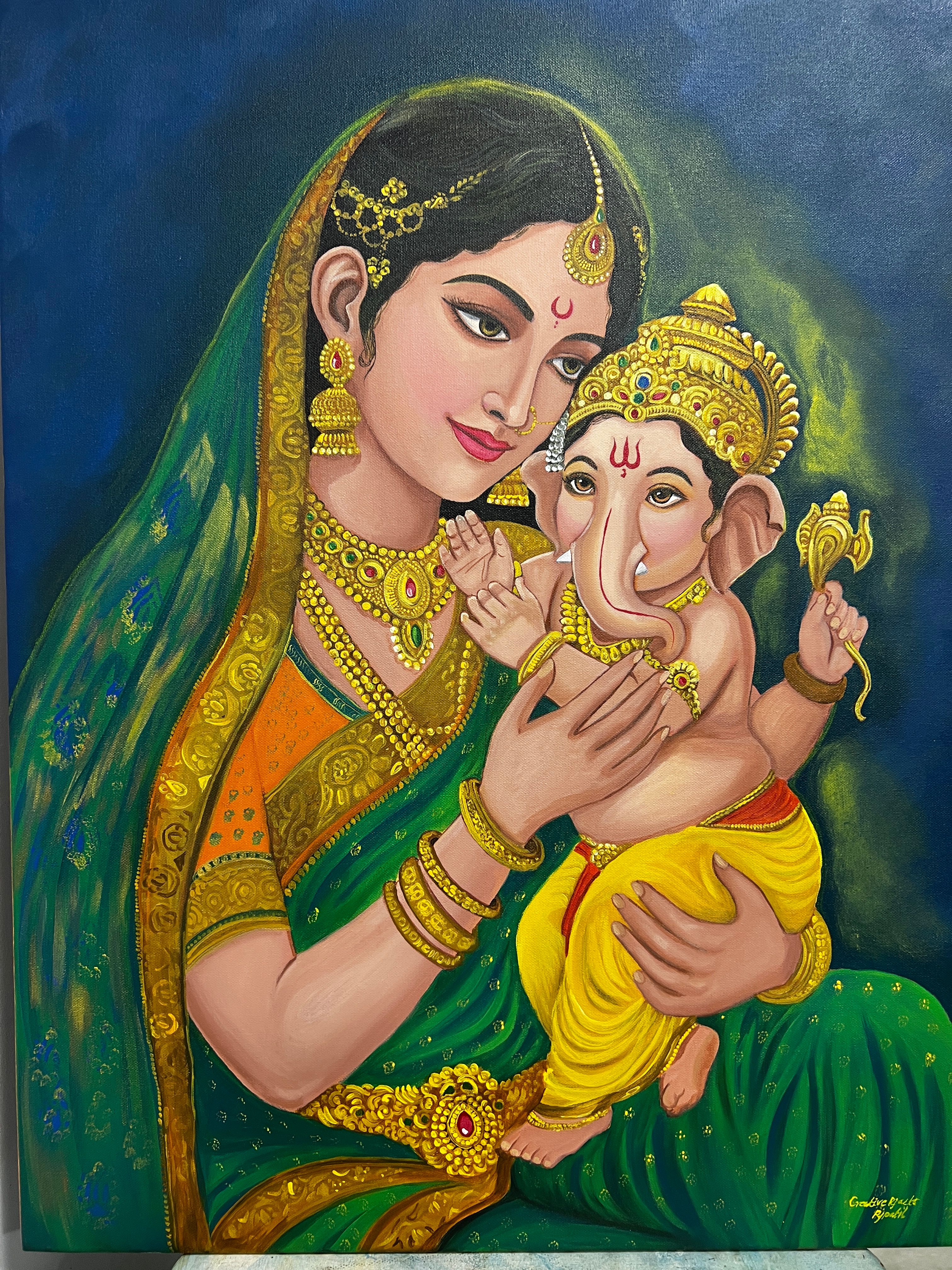 Mata Parvati & Bal Ganesha