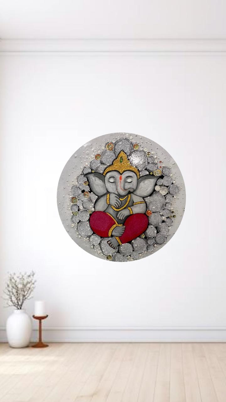 Lord Ganesha Resin Textured Art piece