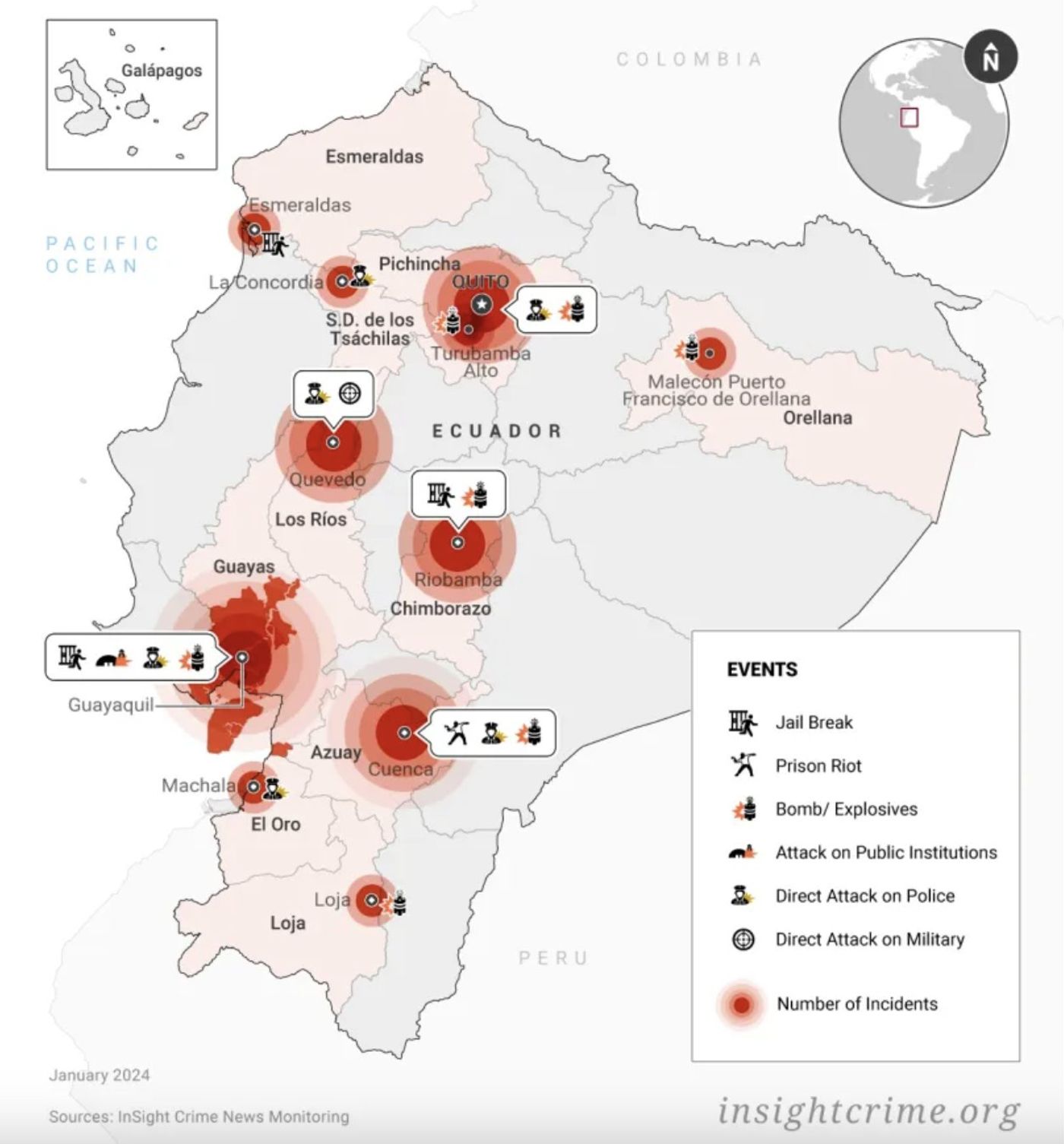 Days of gang-perpetrated violence across Ecuador