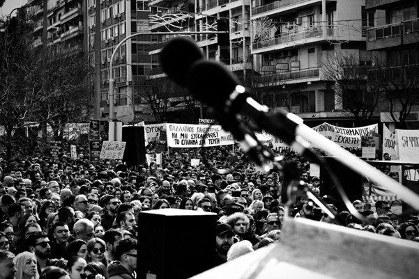 Protesters gathered in Thessaloniki, February 28, 2025