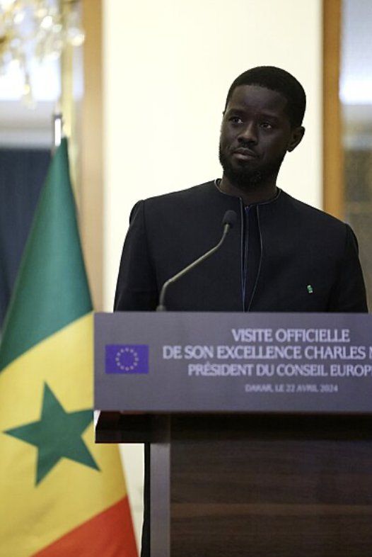 Bassirou Diomaye Faye during a visit by Charles Michel