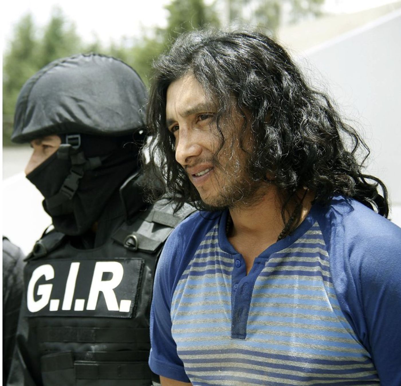Fabricio Colon Pico Suarez, a Los Lobos leader, after recapture