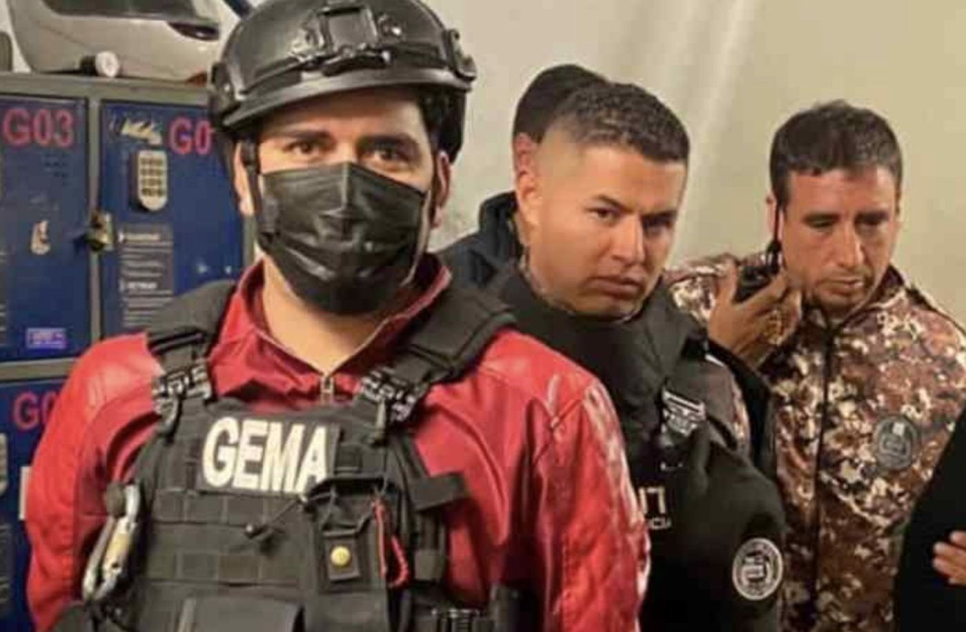 Leandro Norero (left) entering the Cotopaxi Detention Center