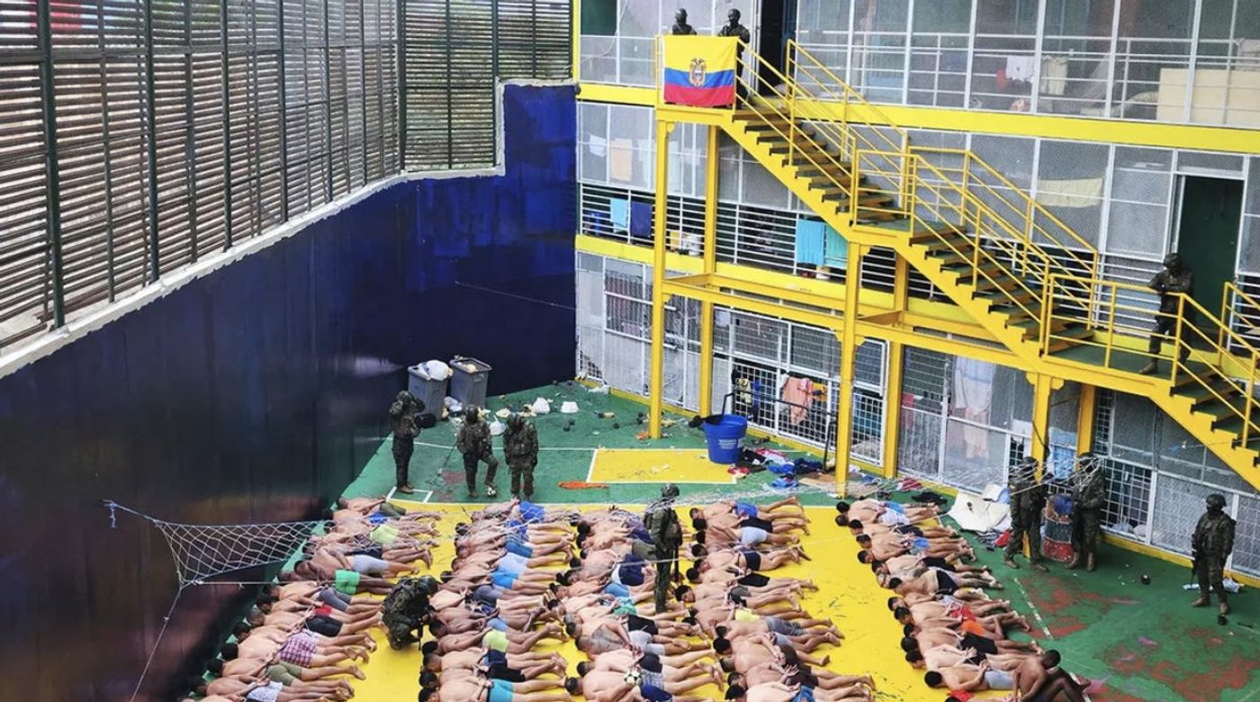 Gang members in an Ecuadorian prison staffed by the military