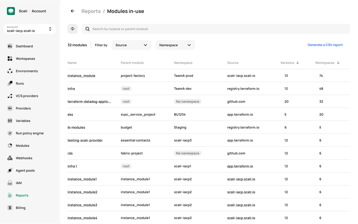 scalr dashboard