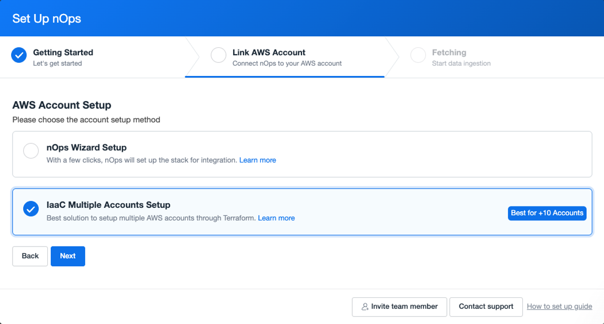 Follow the steps outlined in the help documentation to complete your onboarding via Terraform.