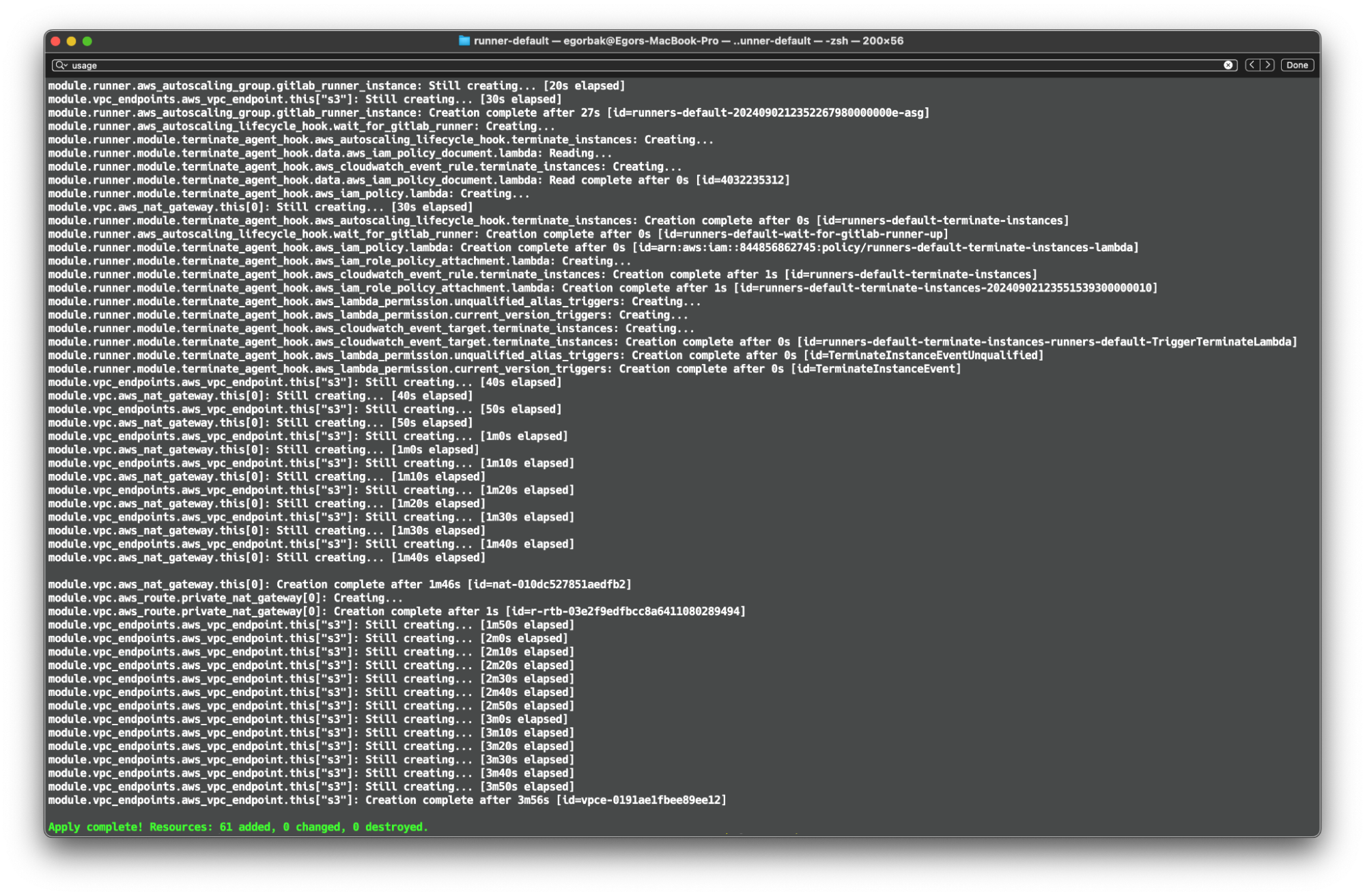 A terminal with a response