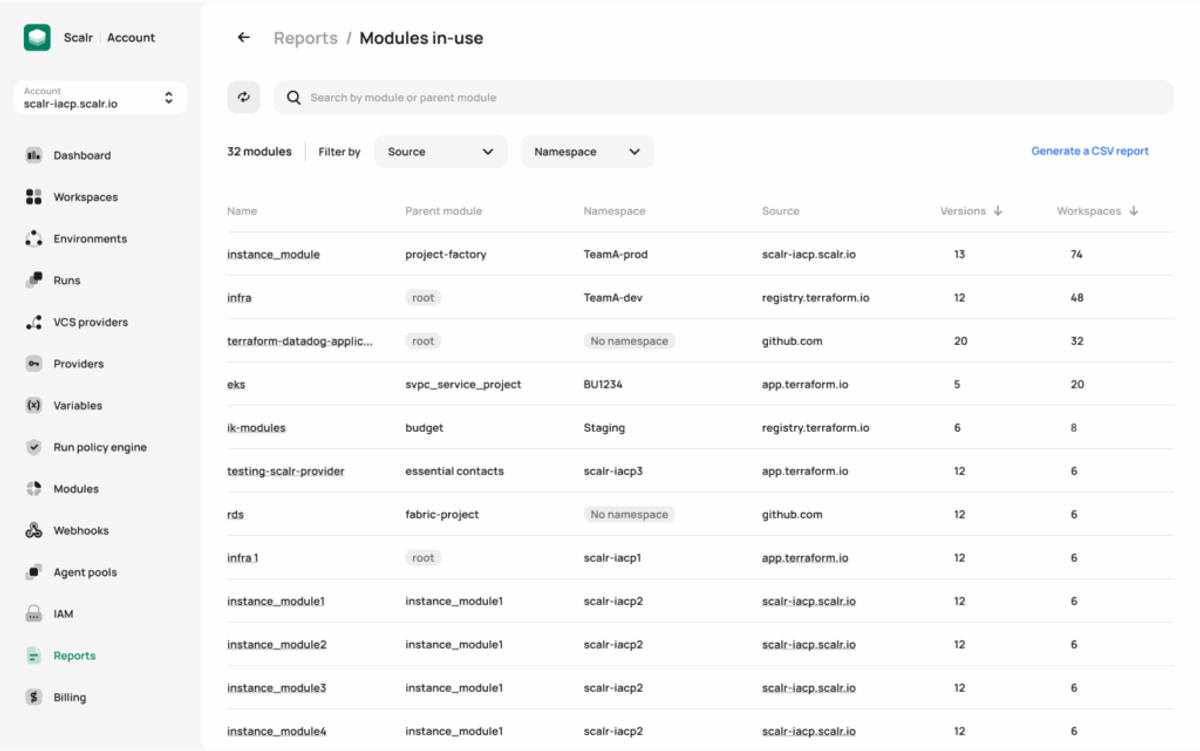 scalr dashboard