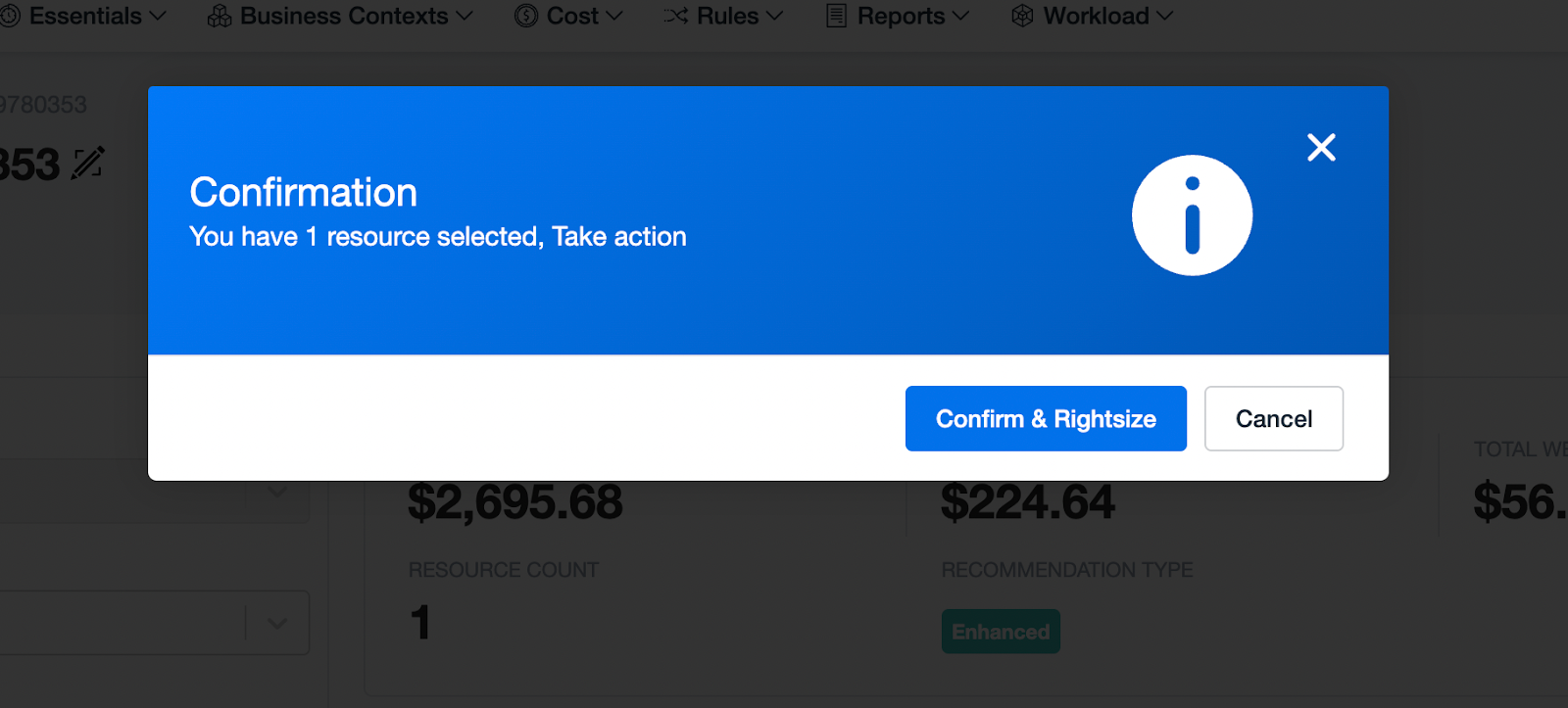 One-click rightsizing, right from nOps using EventBridge