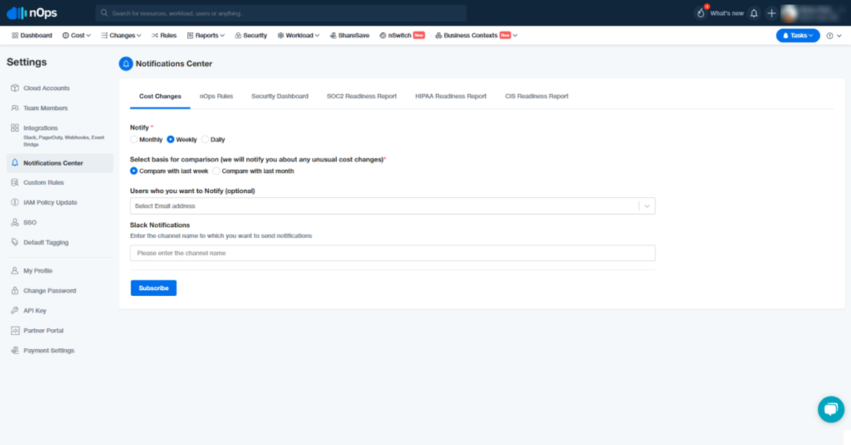 Notifications & Alerts - Cost Changes