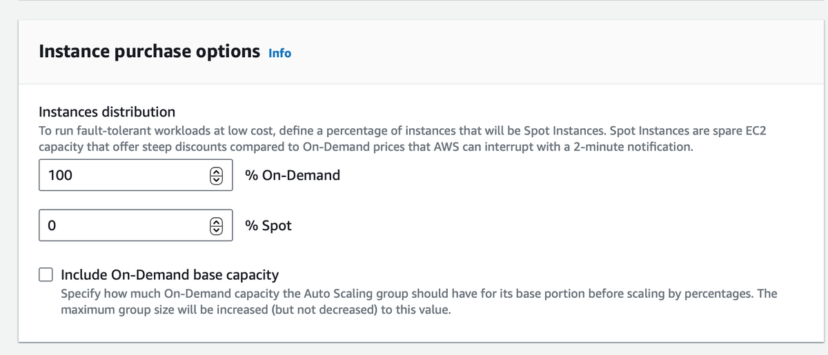 “Instance purchase options” section
