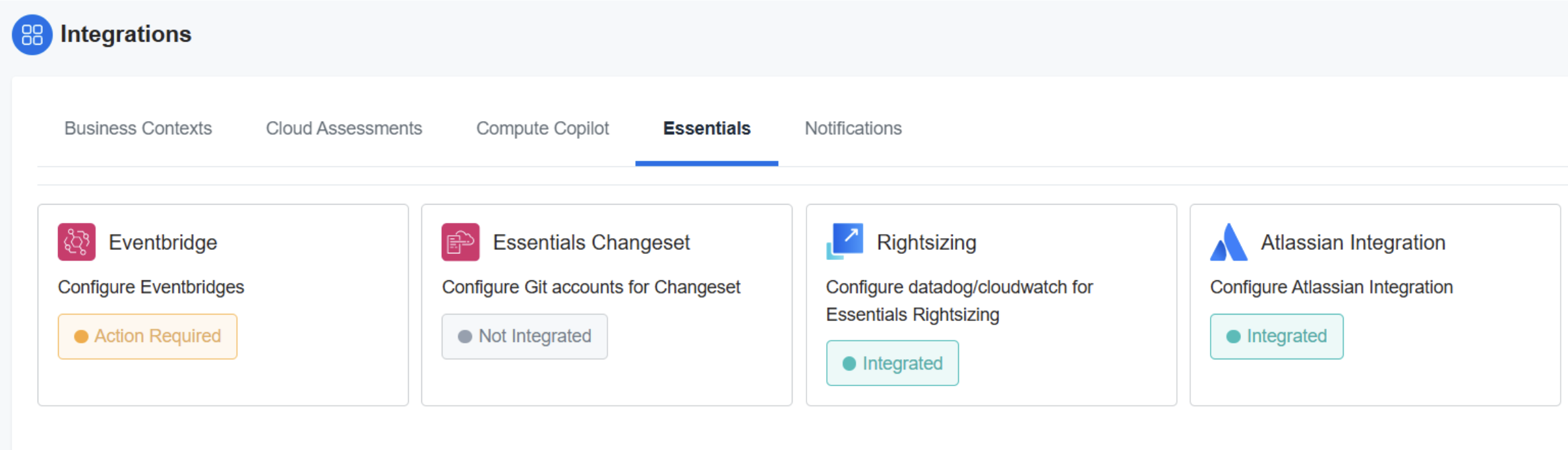 Screenshot of steps to integrate Atlassian in the nOps dashboard
