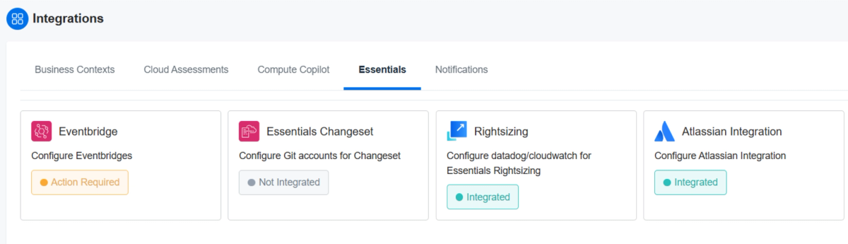 Screenshot of steps to integrate Atlassian in the nOps dashboard