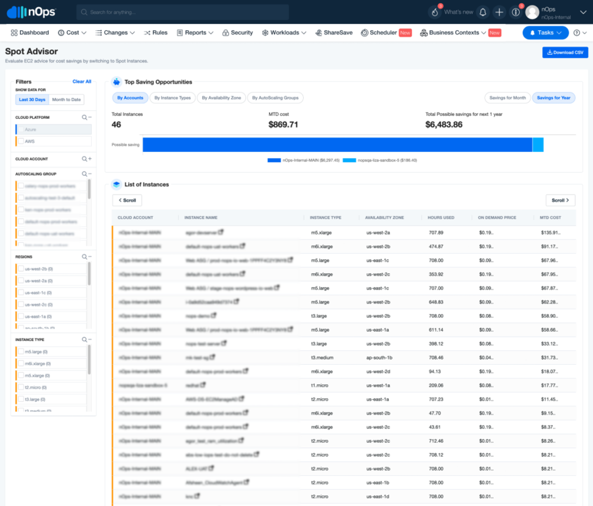 Spot Advisor (Cost Optimization)