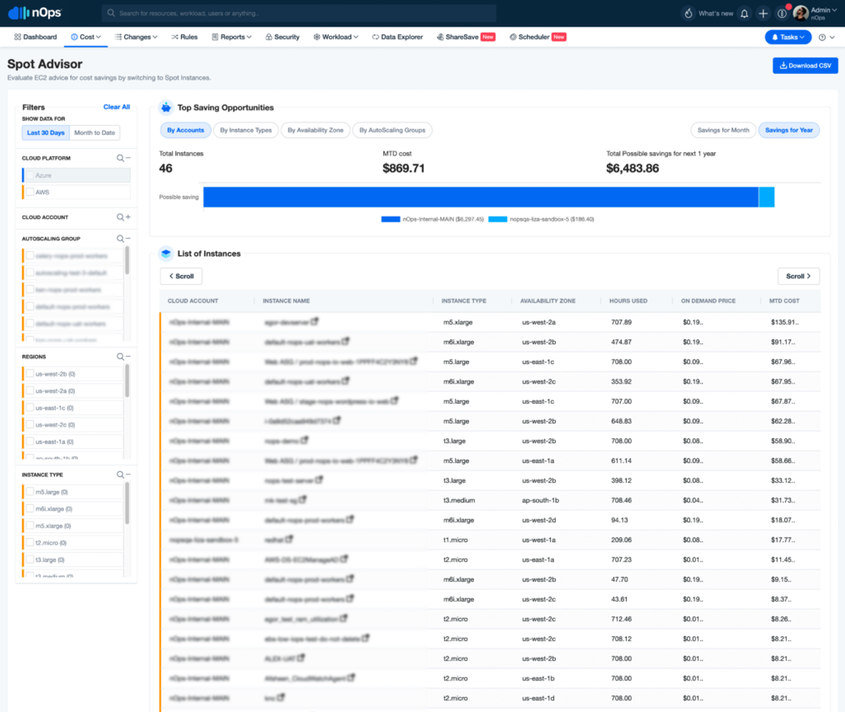 Spot Advisor (Cost Optimization)