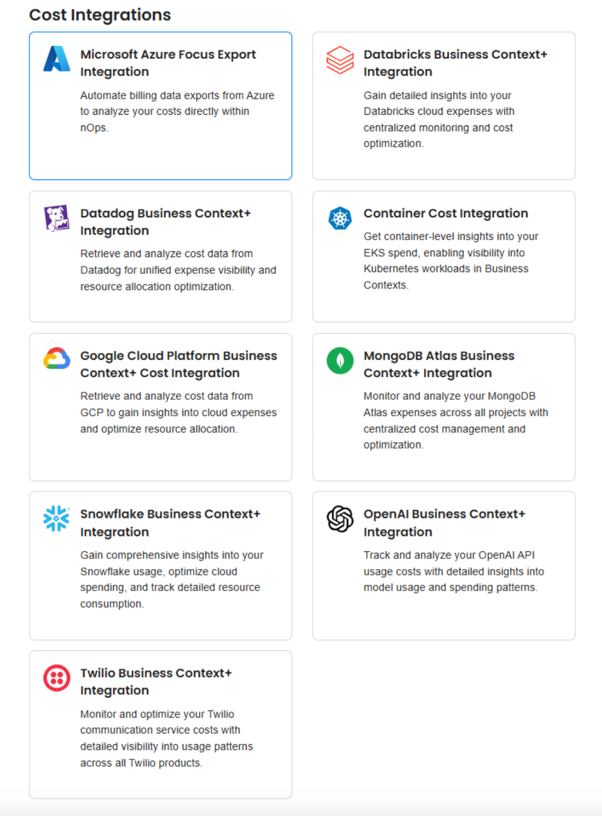 nOps Integrations