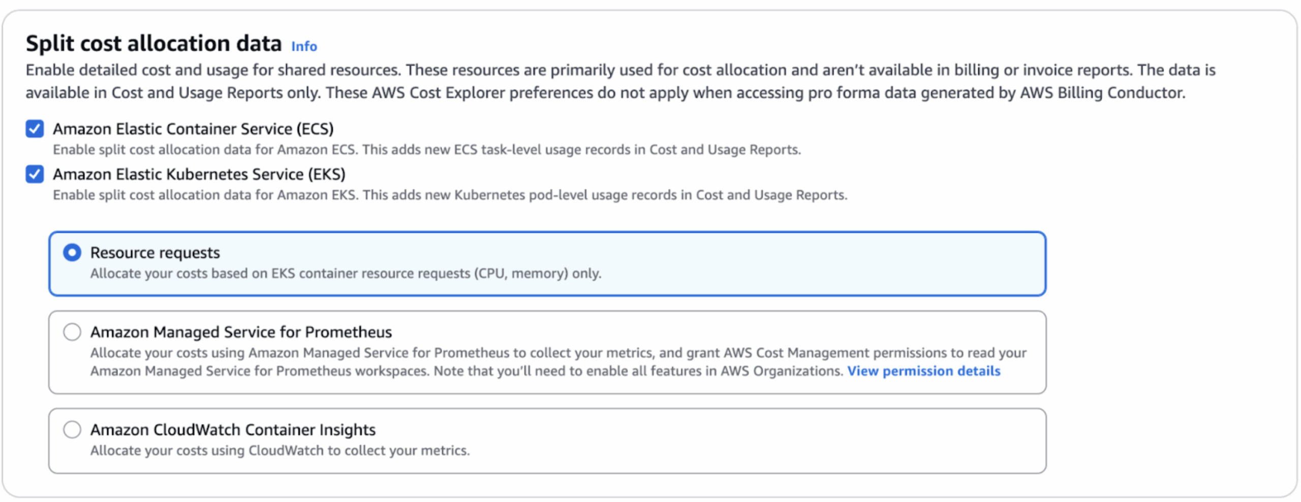 Screenshot of AWS Billing Console