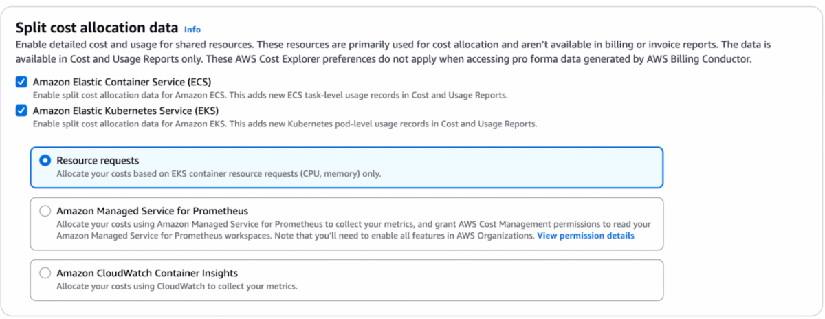 Screenshot of AWS Billing Console