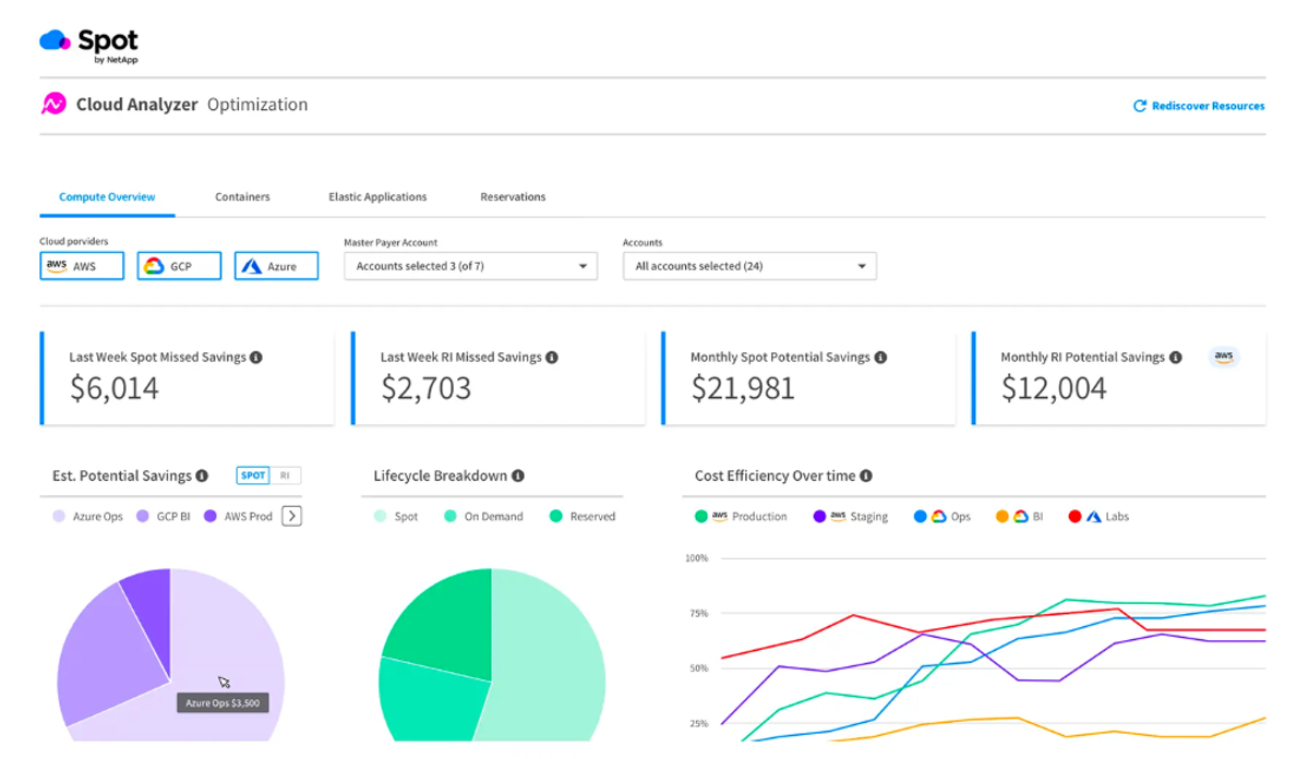 Spot by NetApp dashboard