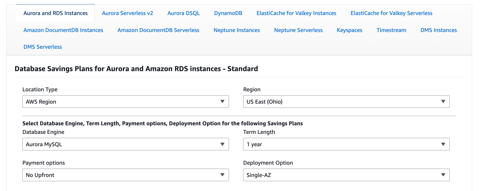 Database Savings Plans in AWS