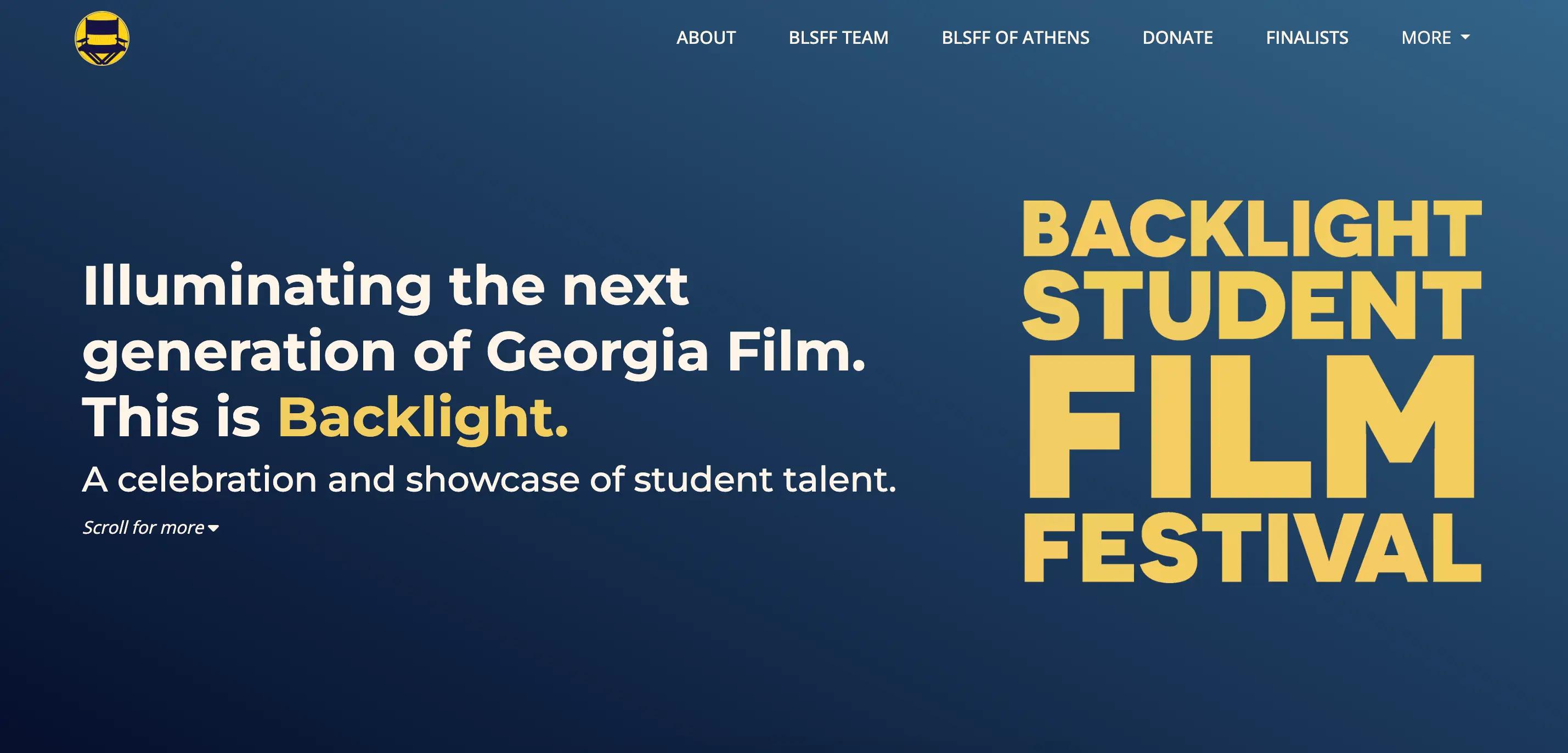 Backlight Film Festival website preview